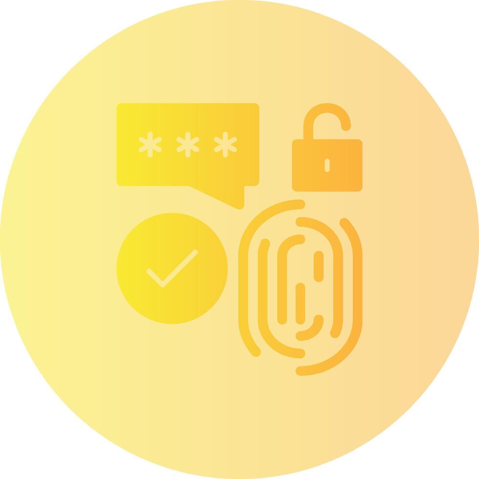 Biometric Security Gradient Circle Icon vector