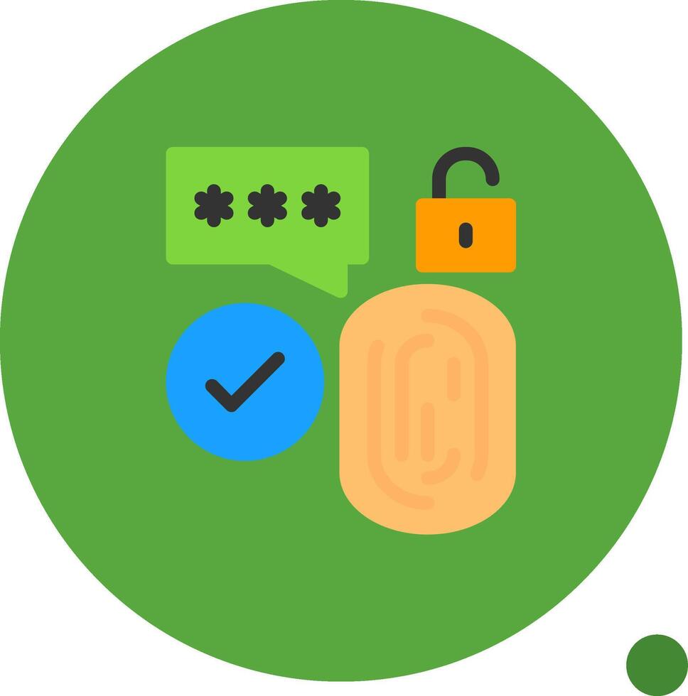 Biometric Security Flat Shadow Icon vector