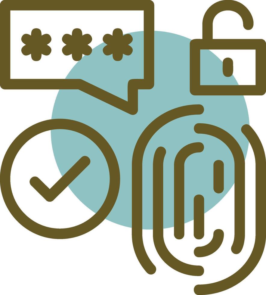 Biometric Security Linear Circle Icon vector