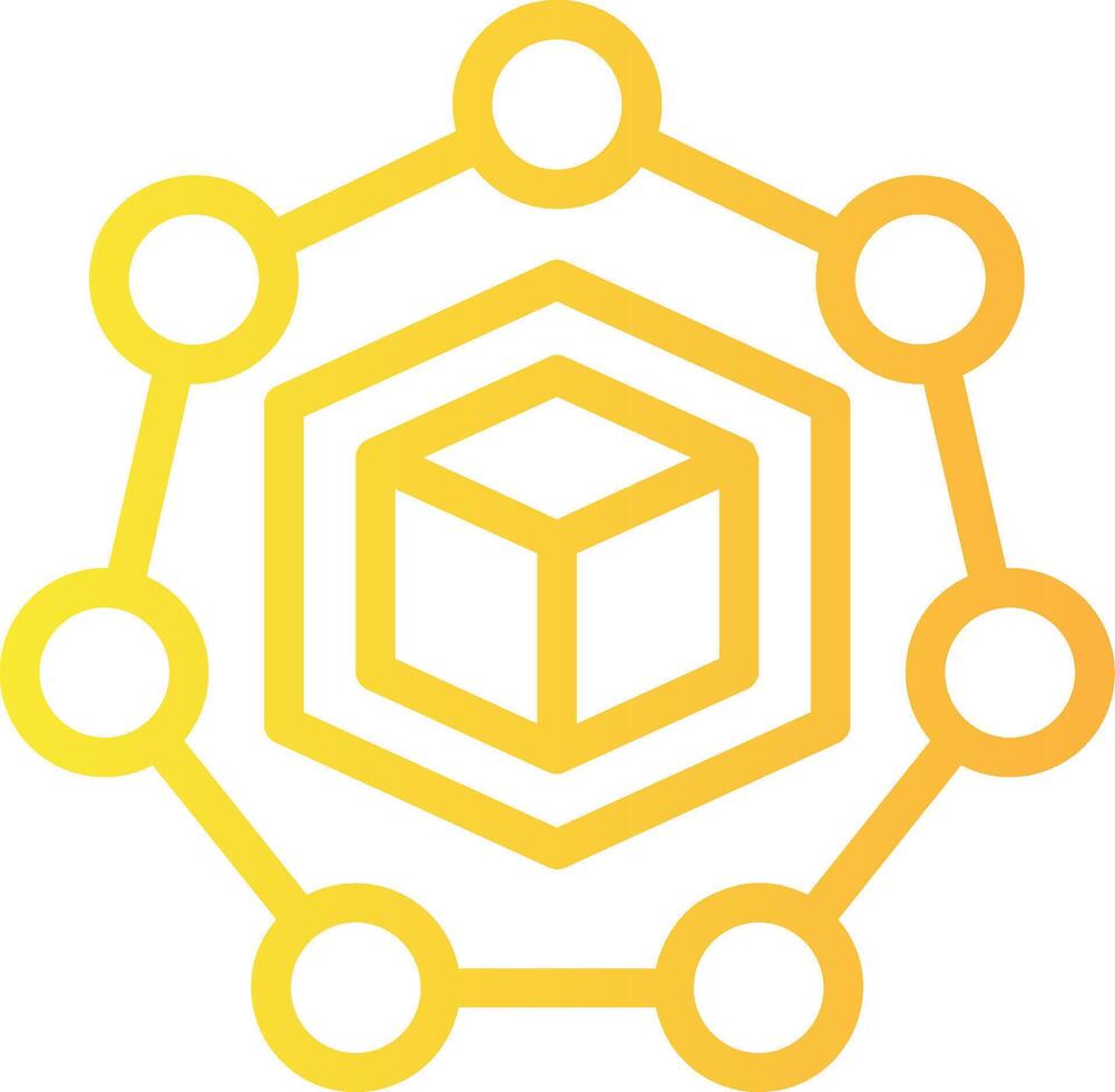 Blockchain Linear Gradient Icon vector