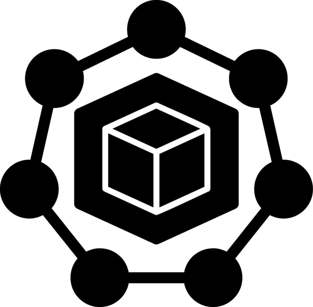 icono de glifo de blockchain vector