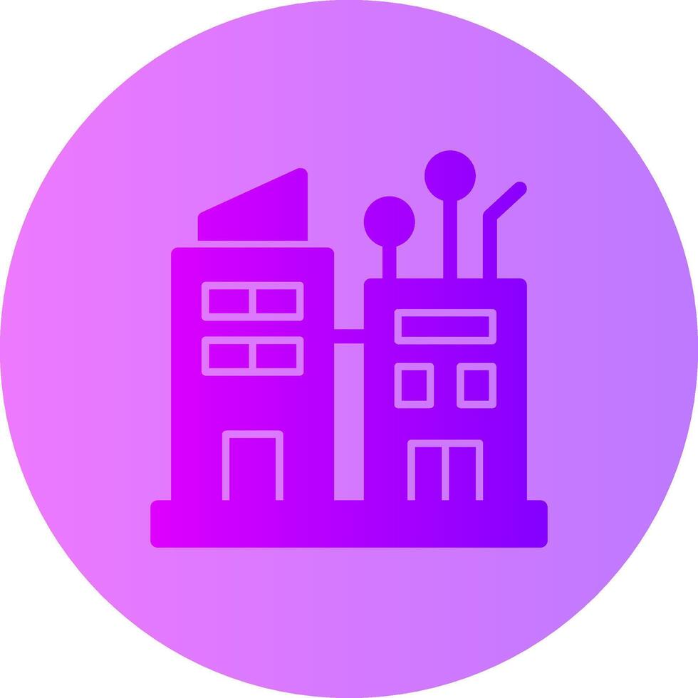 Smart City Gradient Circle Icon vector