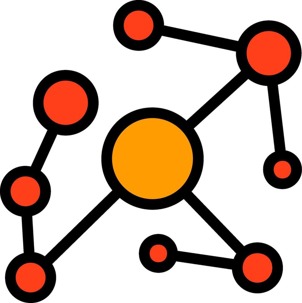 Knowledge Graph Line Filled Icon vector