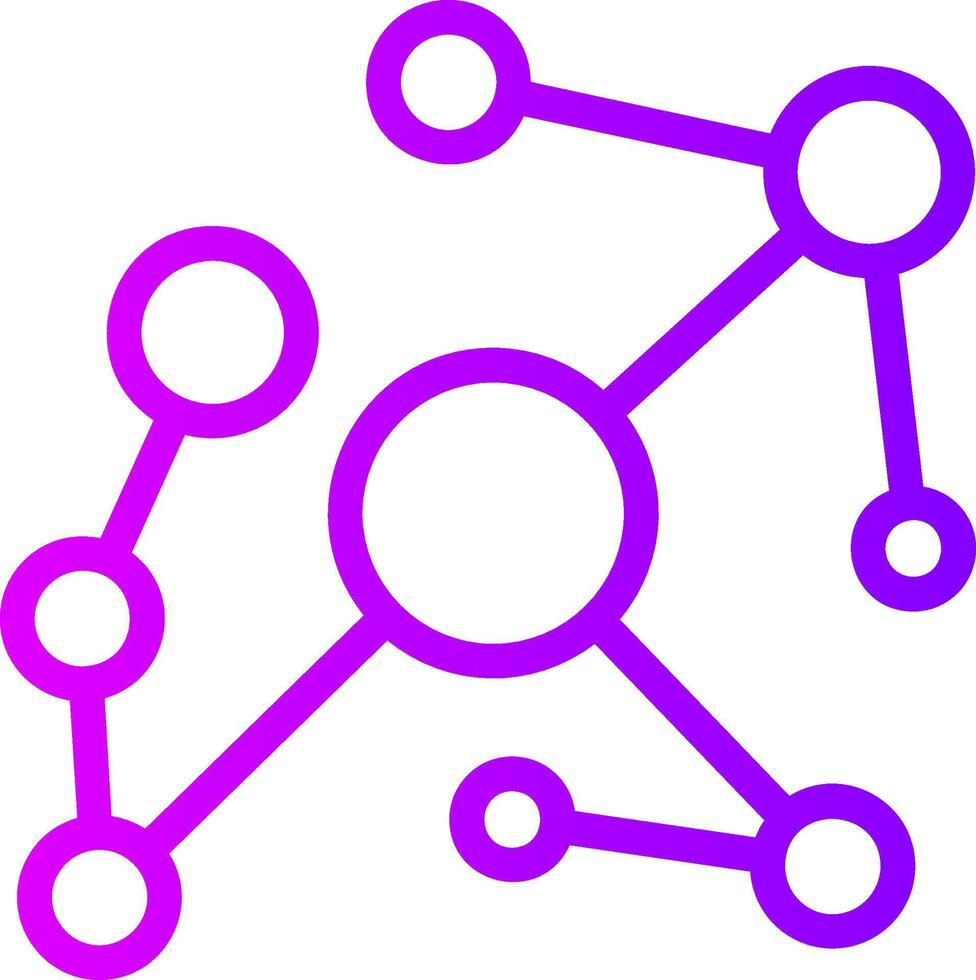 Knowledge Graph Linear Gradient Icon vector