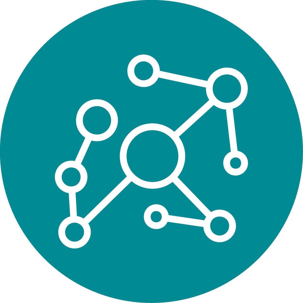 Knowledge Graph Outline Circle Icon vector