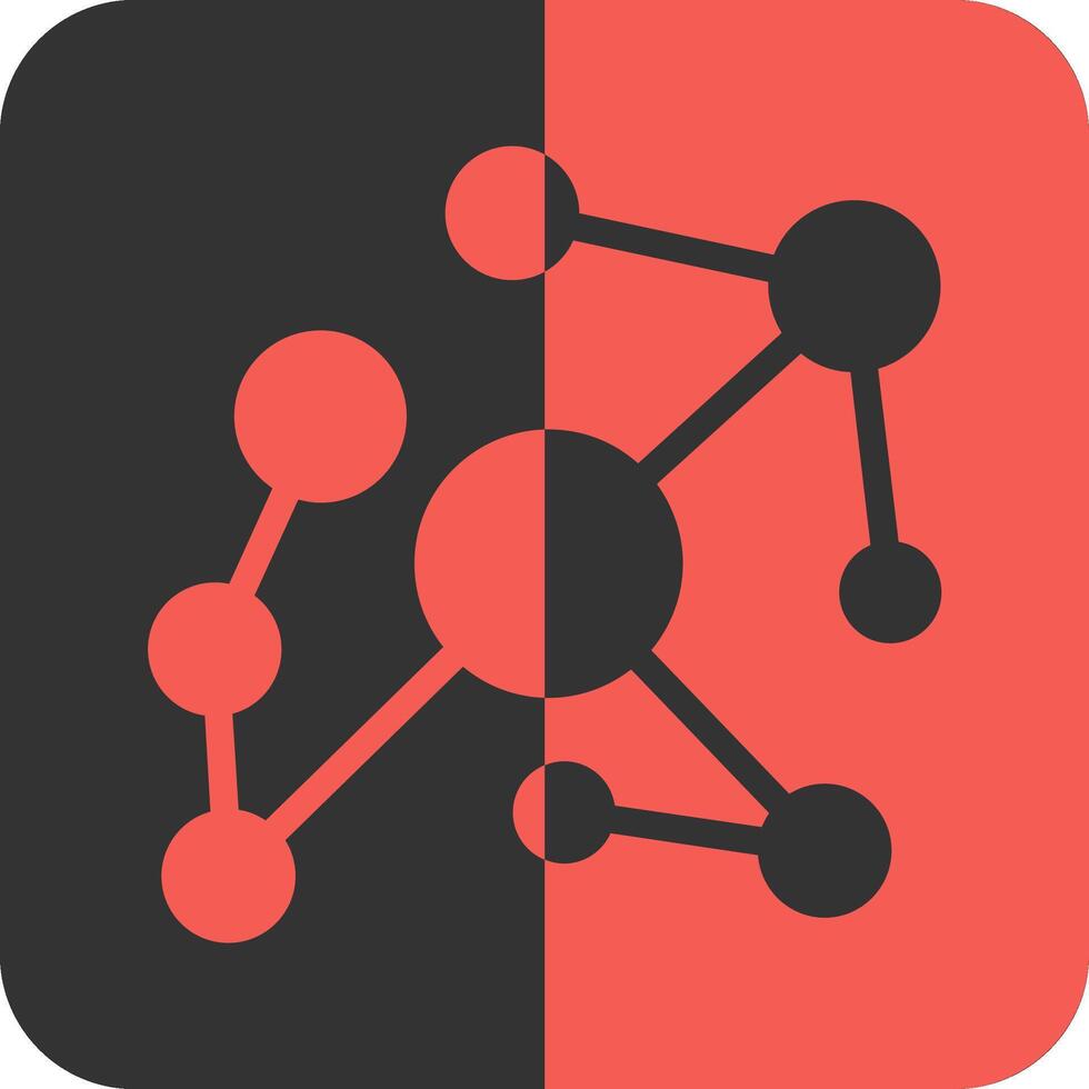 Knowledge Graph Red Inverse Icon vector