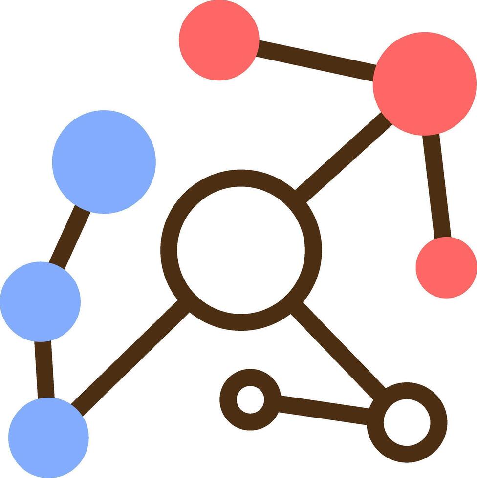 Knowledge Graph Color Filled Icon vector