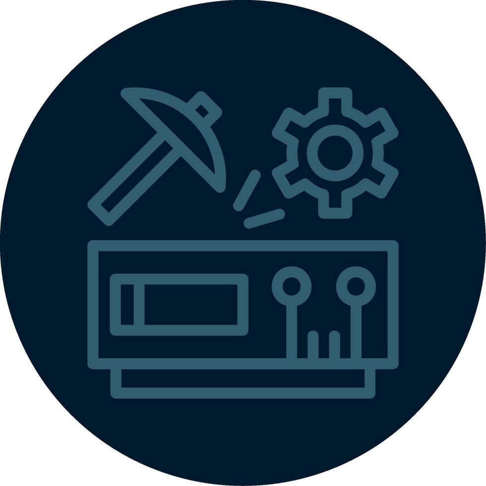 datos minería línea multi color icono vector