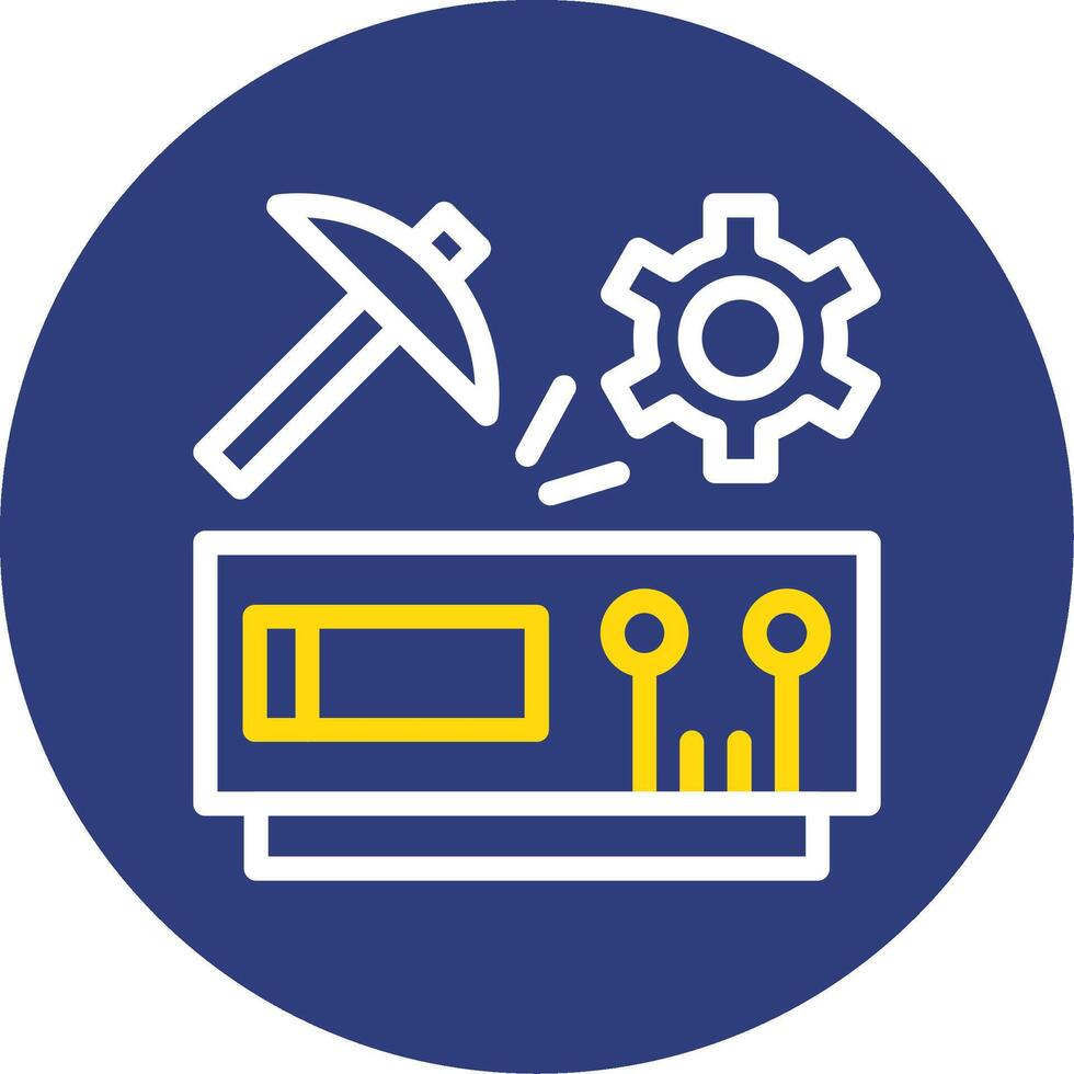 Data Mining Dual Line Circle Icon vector