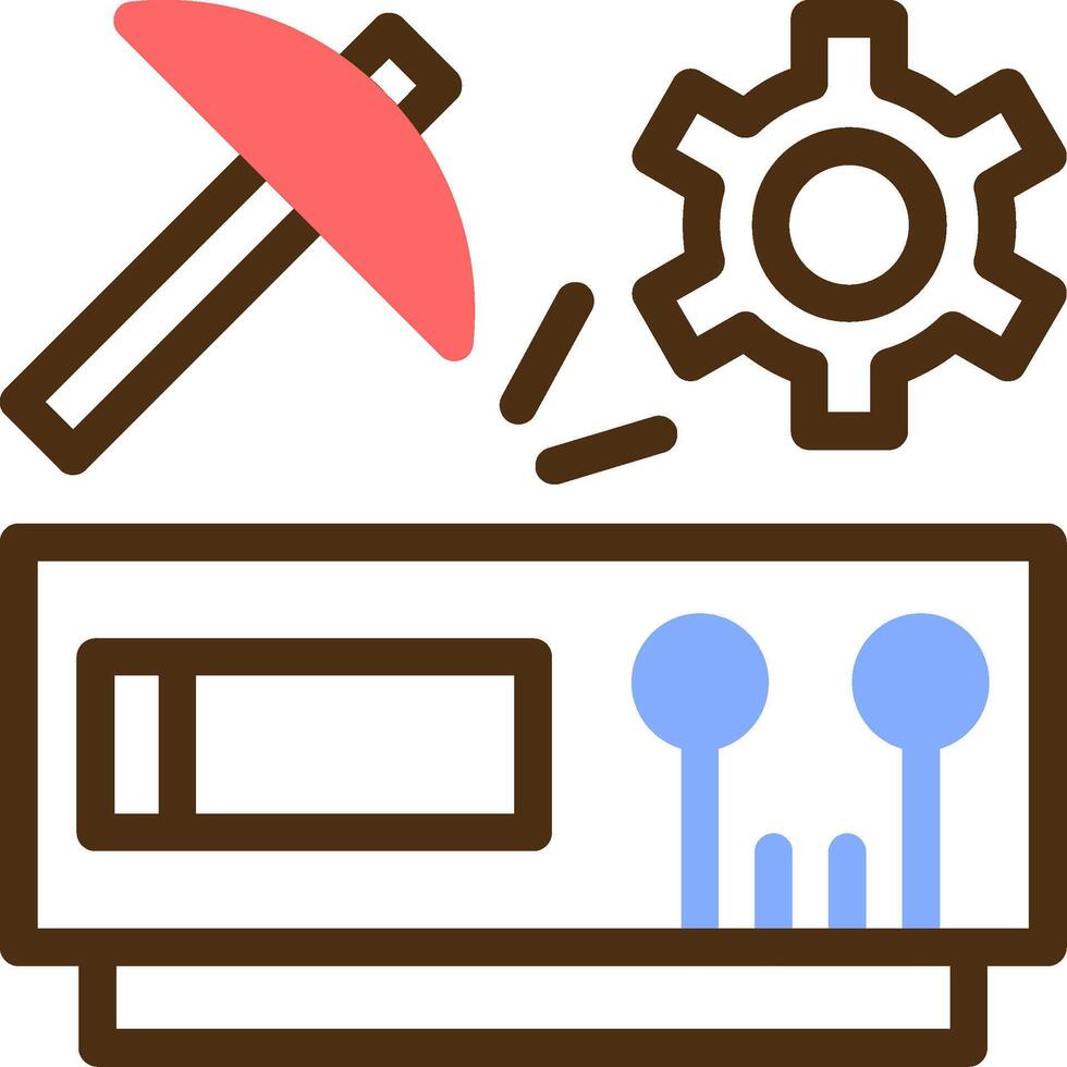 Data Mining Color Filled Icon vector