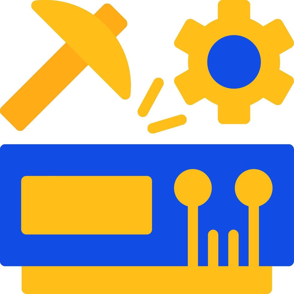 Data Mining Flat Two Color Icon vector