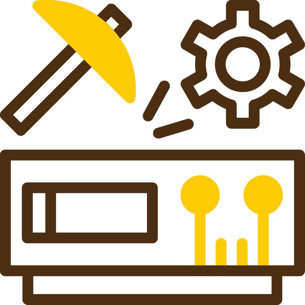 Data Mining Yellow Lieanr Circle Icon vector