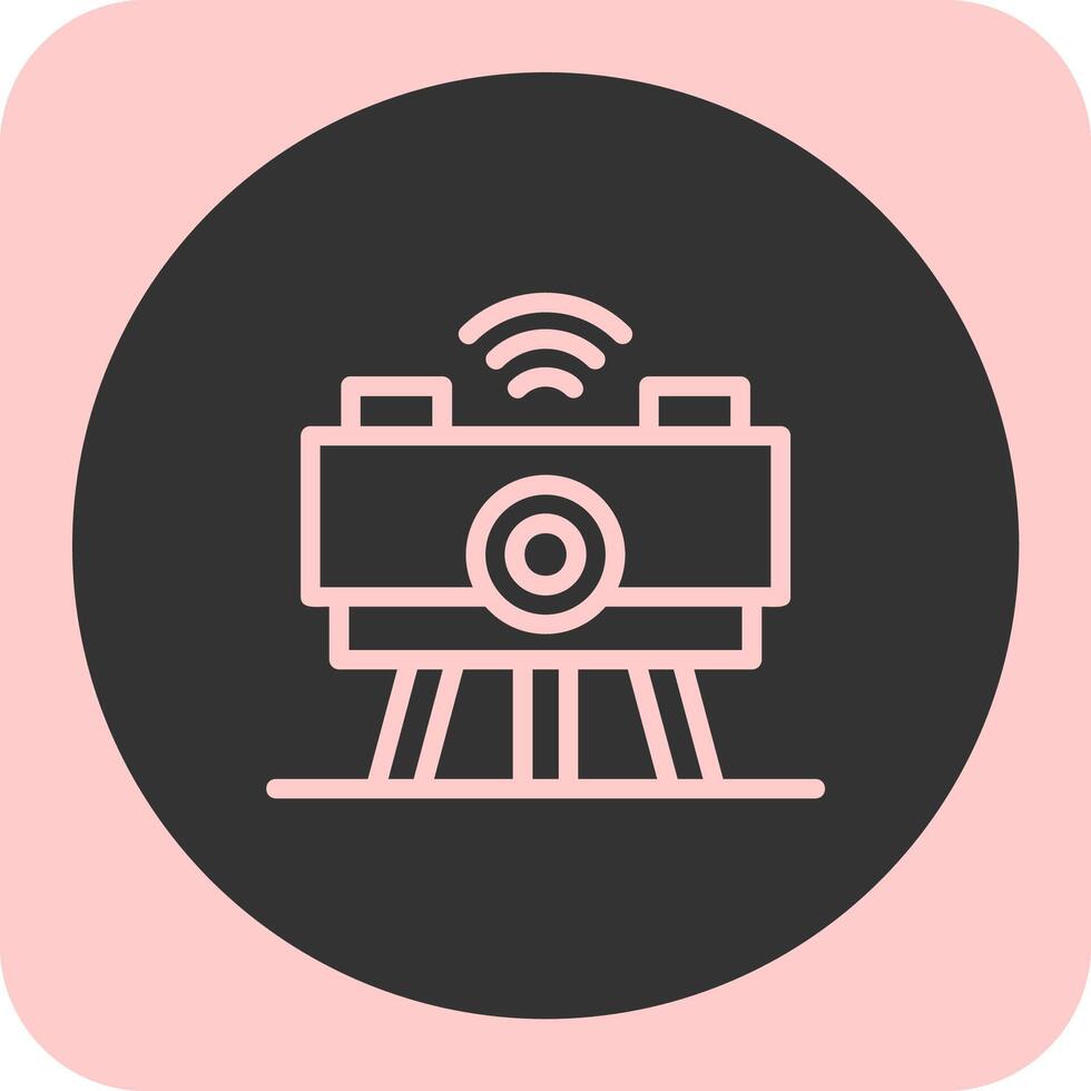 Swarm Robotics Linear Round Icon vector