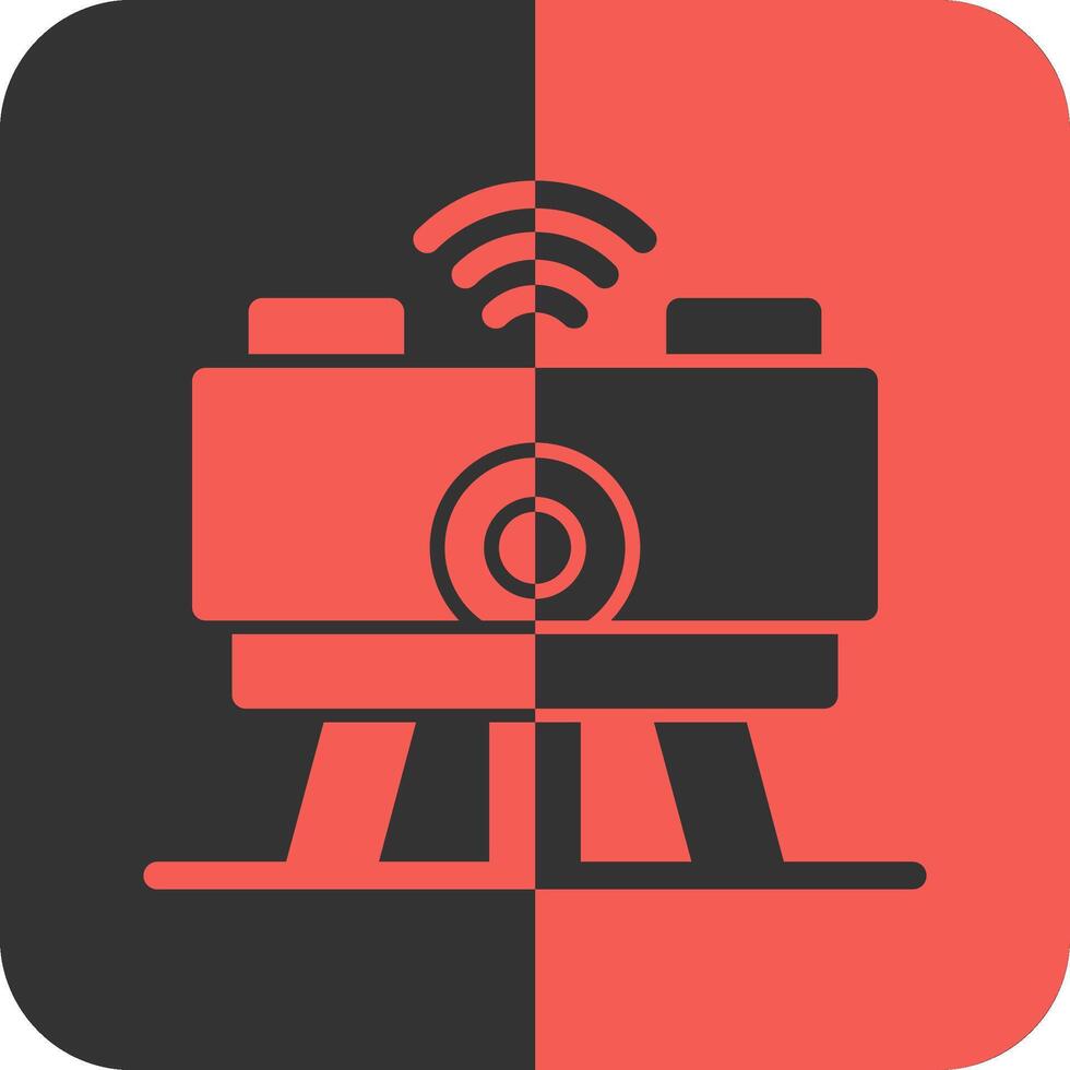 enjambre robótica rojo inverso icono vector