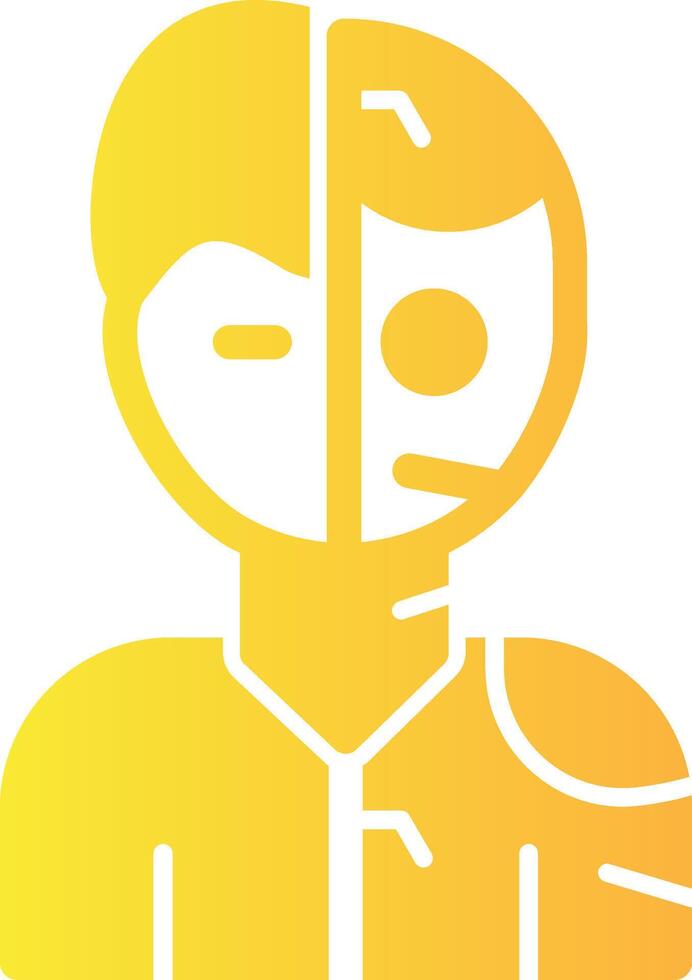 Humanoid Robot Solid Multi Gradient Icon vector