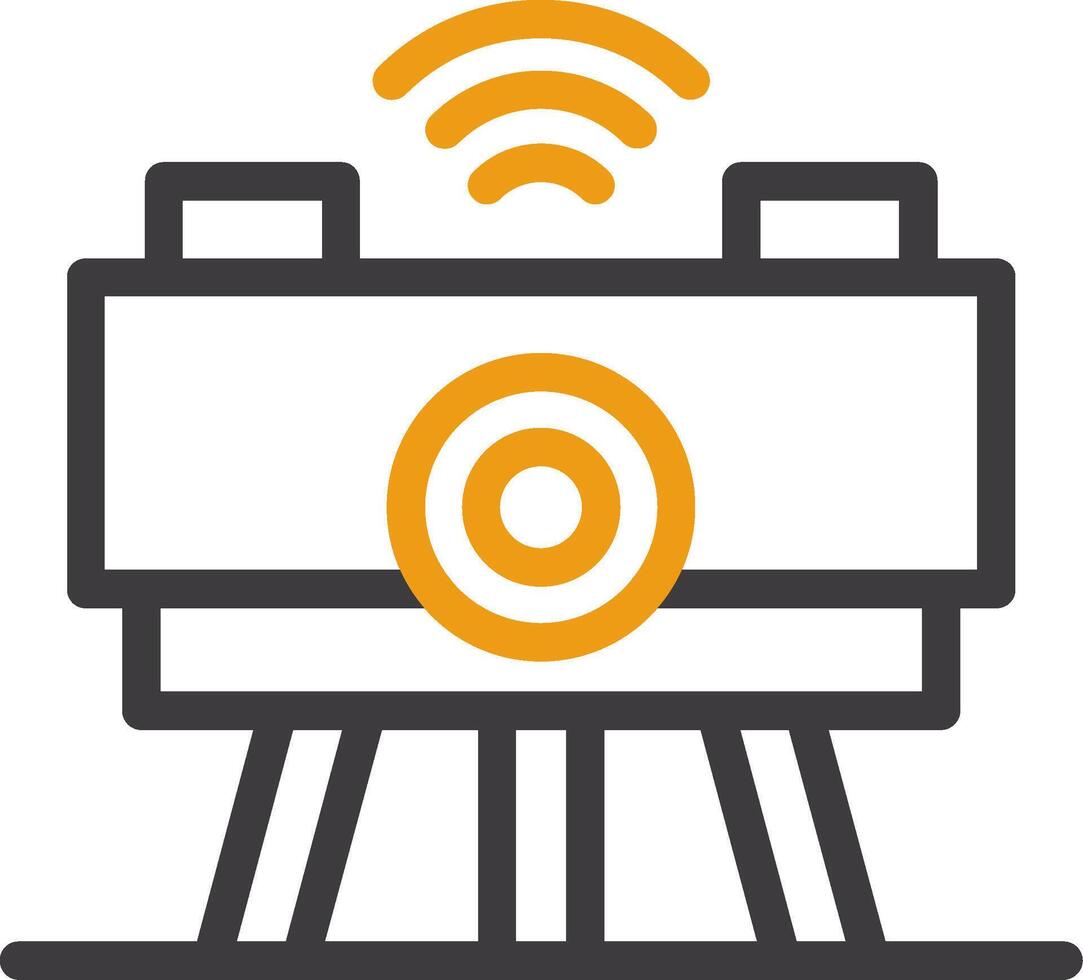 Swarm Robotics Line Circle Icon vector