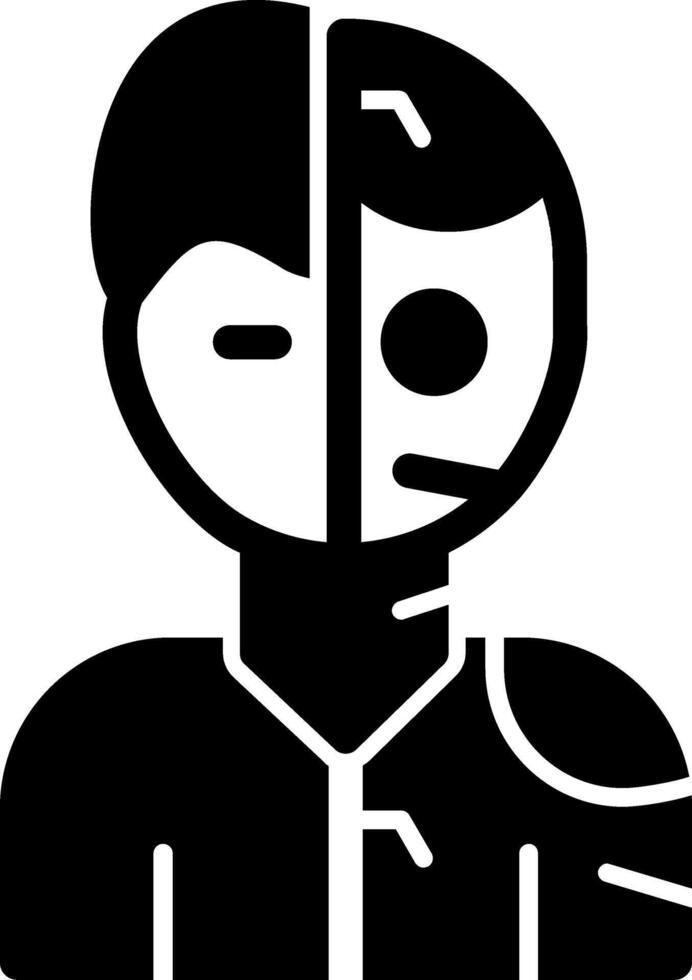 Humanoid Robot Glyph Icon vector