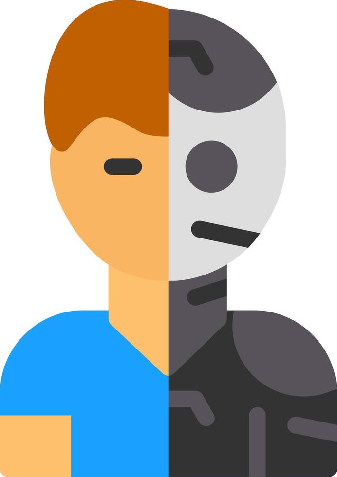 Humanoid Robot Flat Icon vector