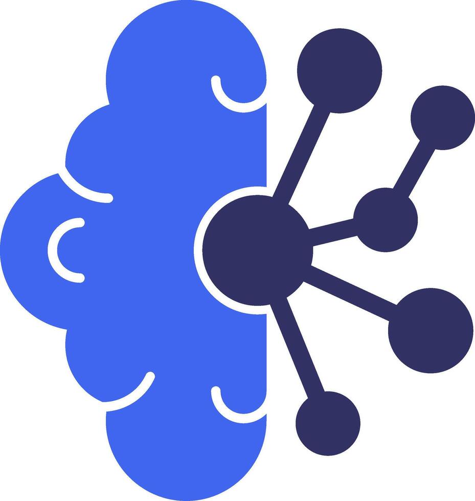 Brain Interface Solid Two Color Icon vector
