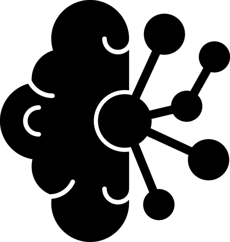 Brain Interface Glyph Icon vector