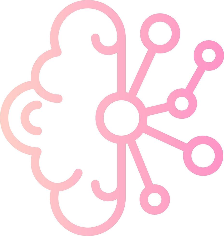 Brain Interface Linear Gradient Icon vector