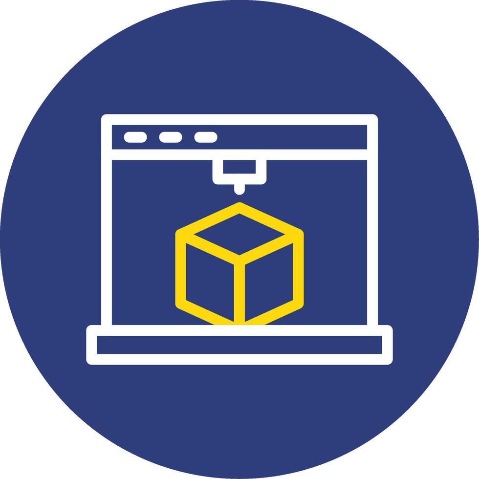 3D Printing Dual Line Circle Icon vector