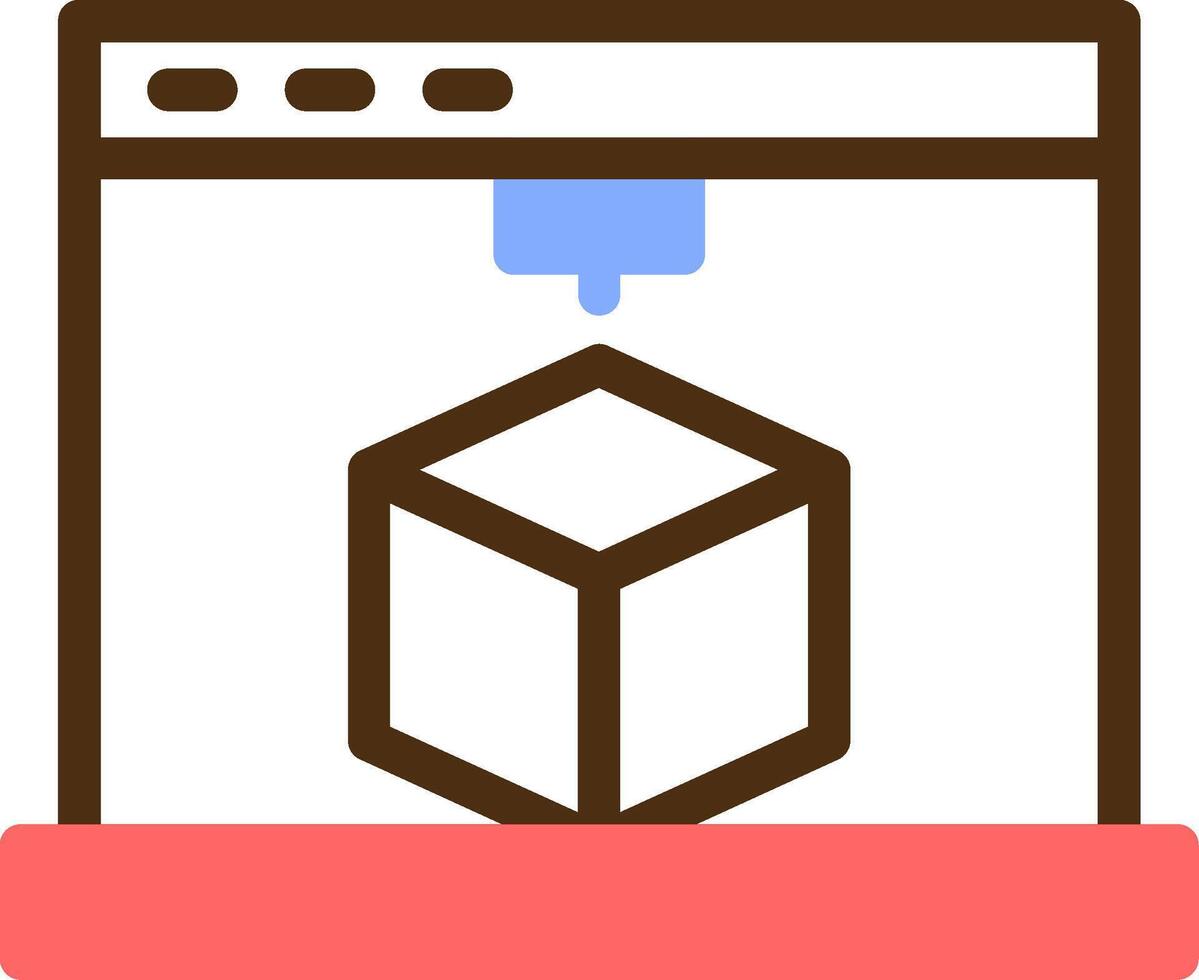 3D Printing Color Filled Icon vector