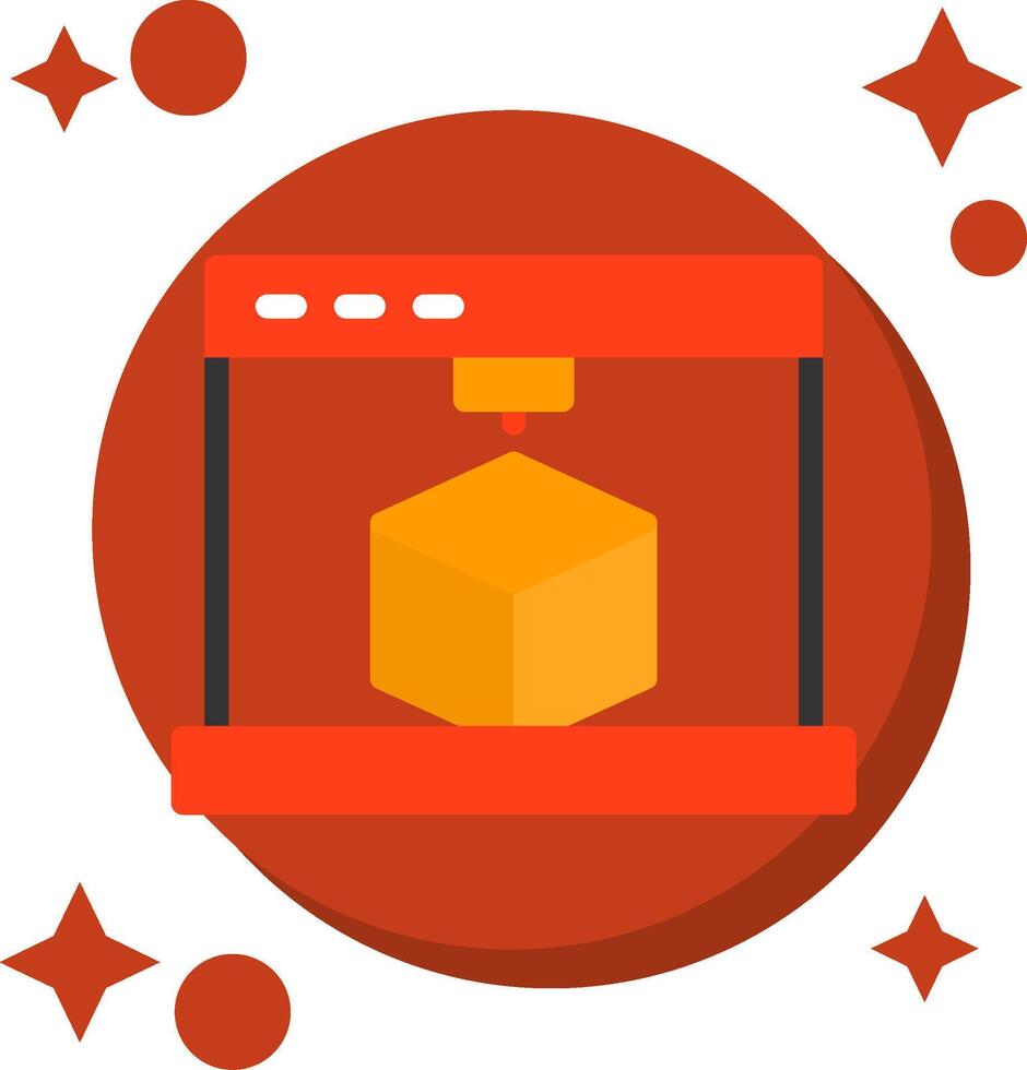 3D Printing Tailed Color Icon vector