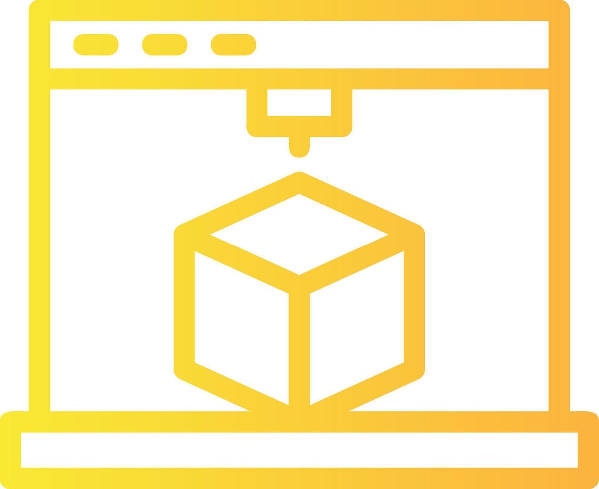 3D Printing Linear Gradient Icon vector