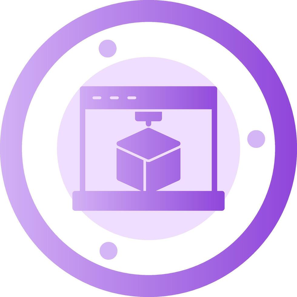 3D Printing Glyph Gradient Icon vector