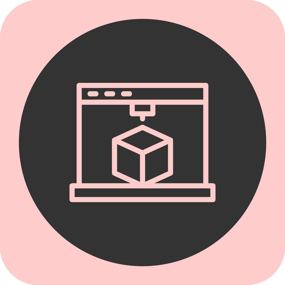 3D Printing Linear Round Icon vector