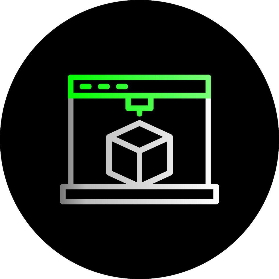 3D Printing Dual Gradient Circle Icon vector