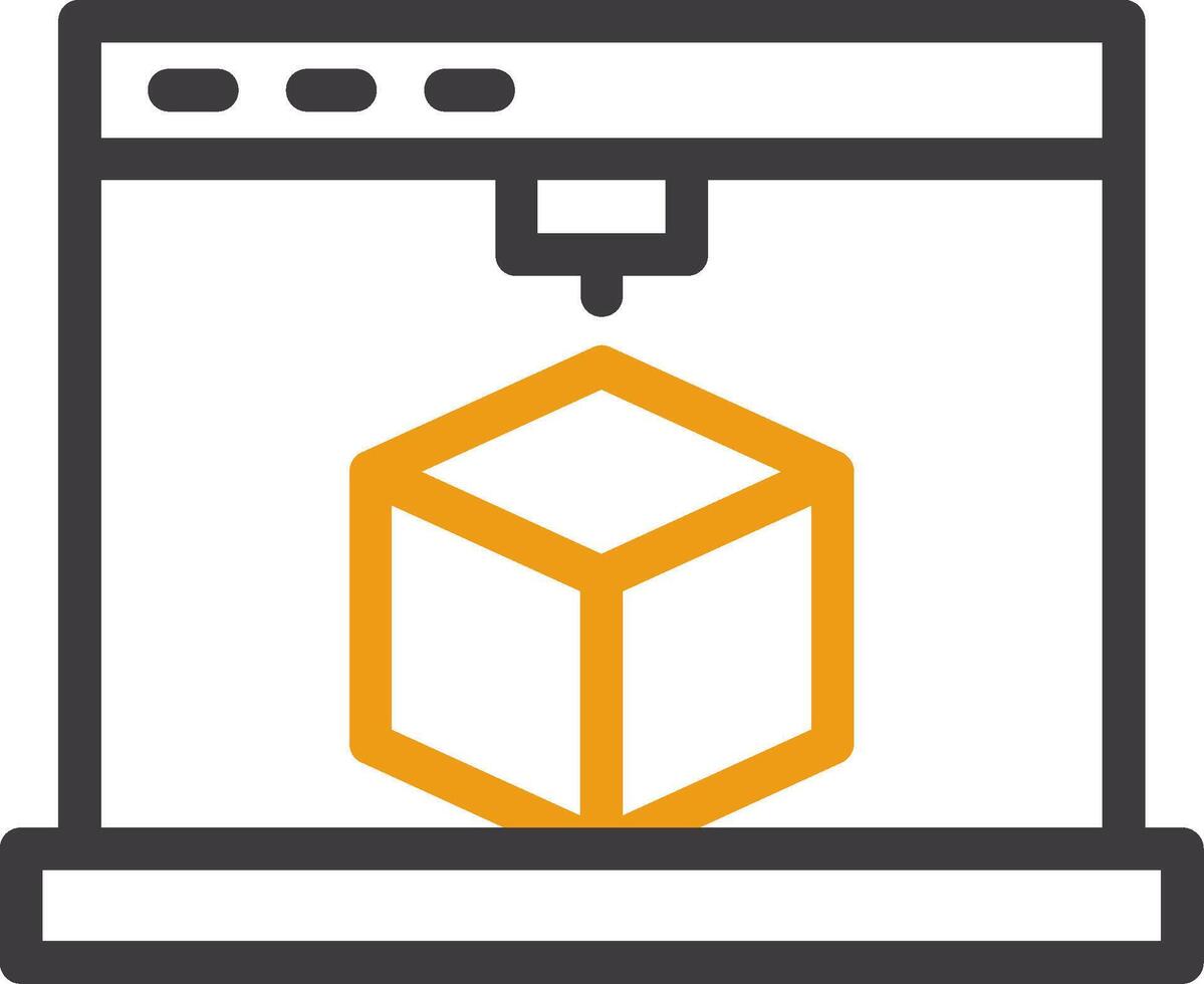 3D Printing Glyph Two Color Icon vector