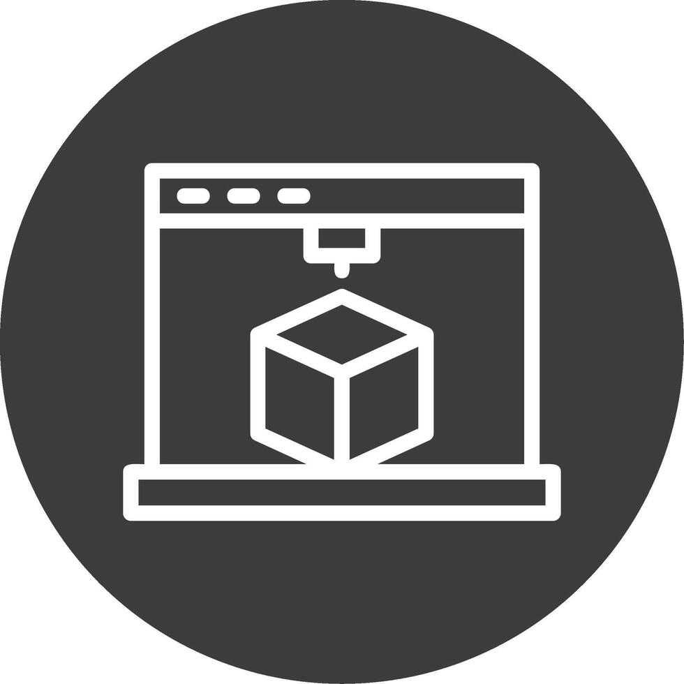 3D Printing Outline Circle Icon vector