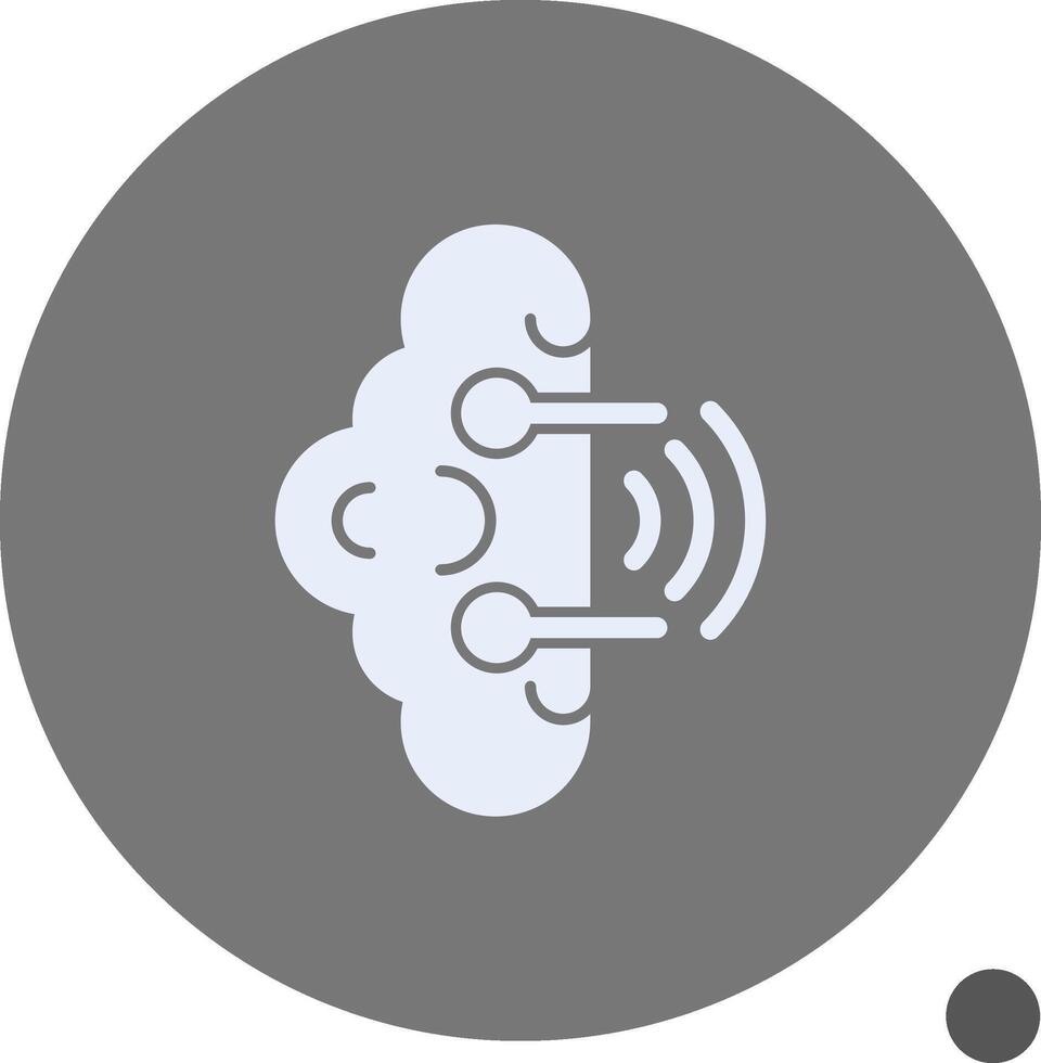 Brainwaves Glyph Shadow Icon vector