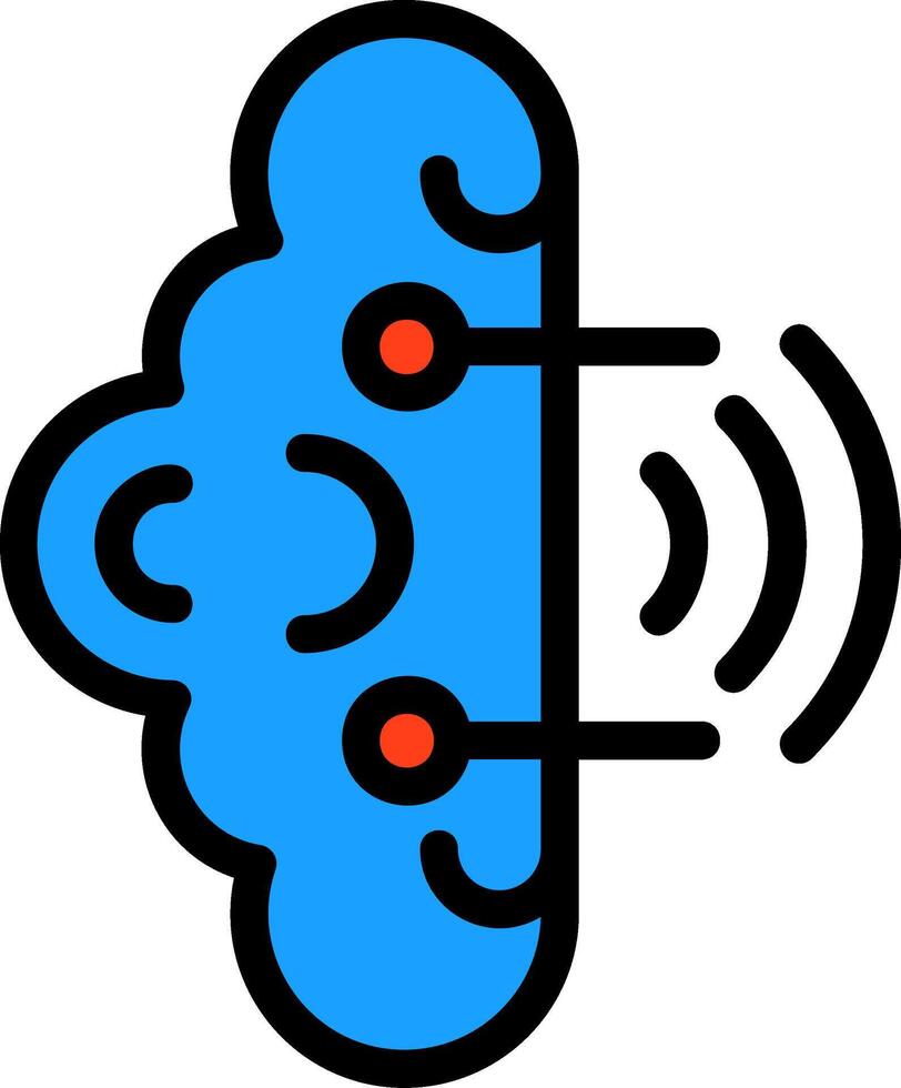 Brainwaves Line Filled Icon vector
