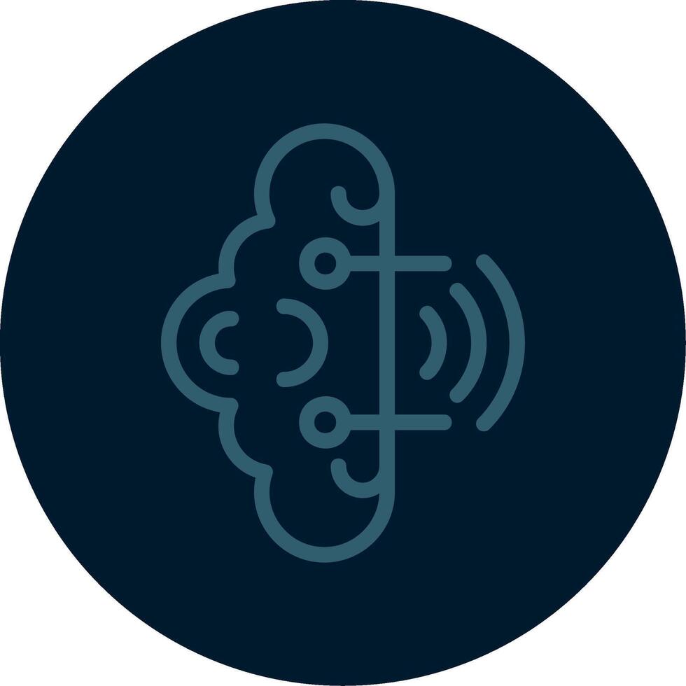 Brainwaves Line Multi color Icon vector