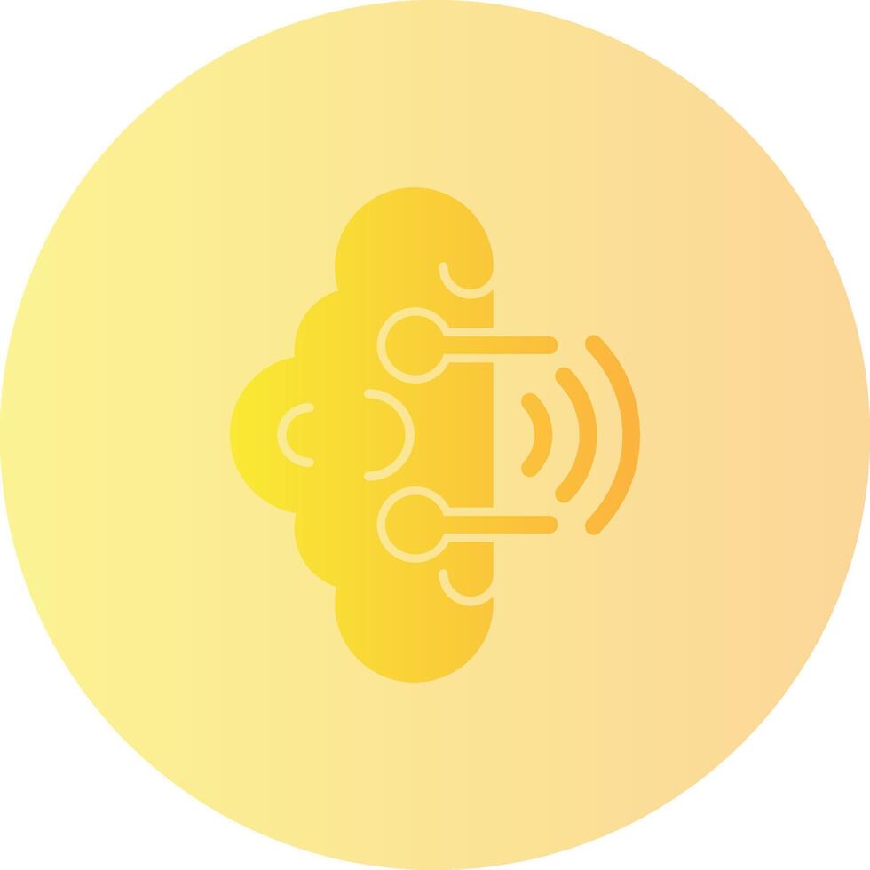 Brainwaves Gradient Circle Icon vector