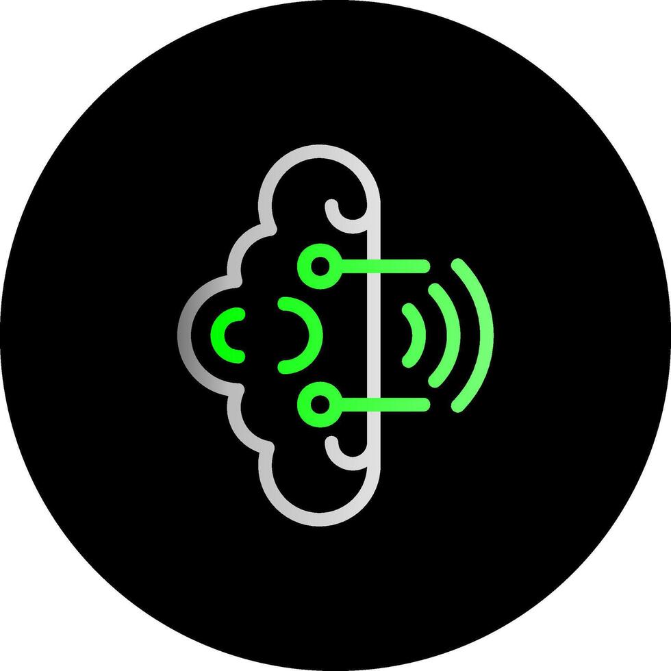 Brainwaves Dual Gradient Circle Icon vector