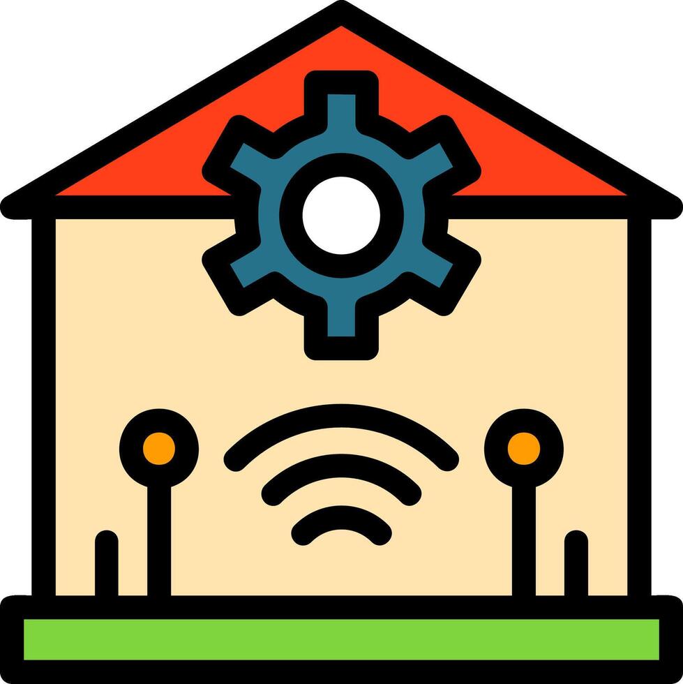 Smart Home Line Filled Icon vector