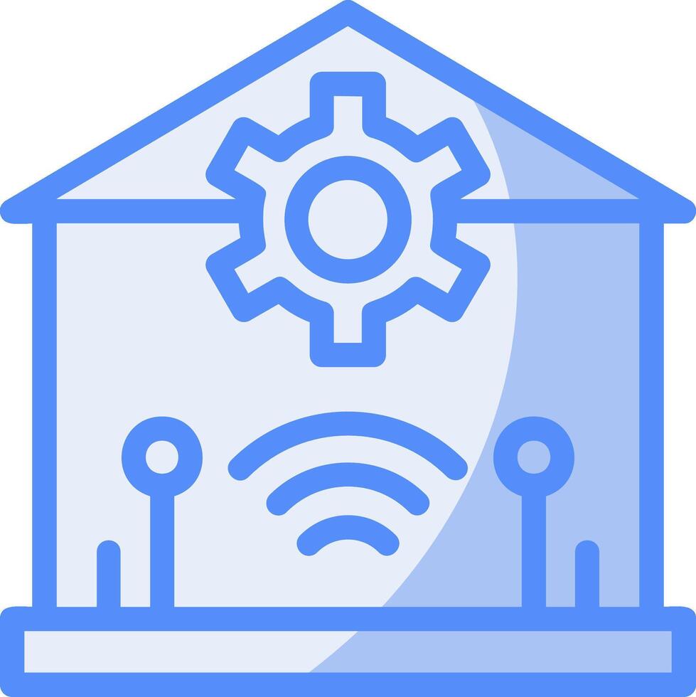 Smart Home Line Filled Blue Icon vector
