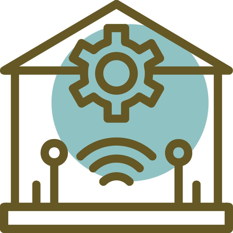 Smart Home Linear Circle Icon vector