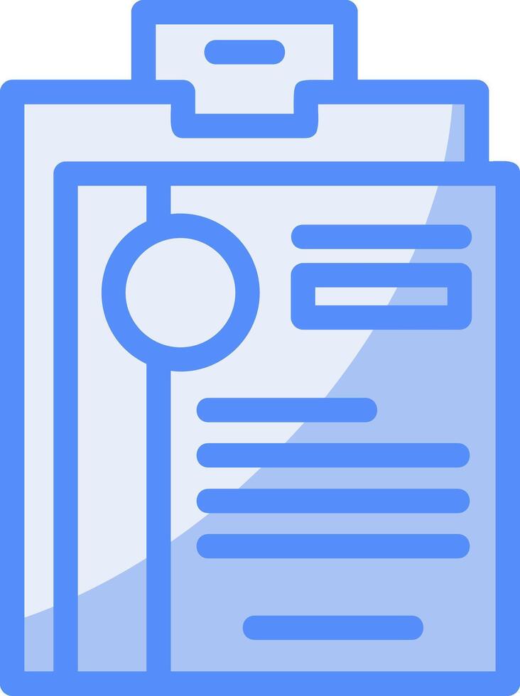 Clipboard with resume Line Filled Blue Icon vector
