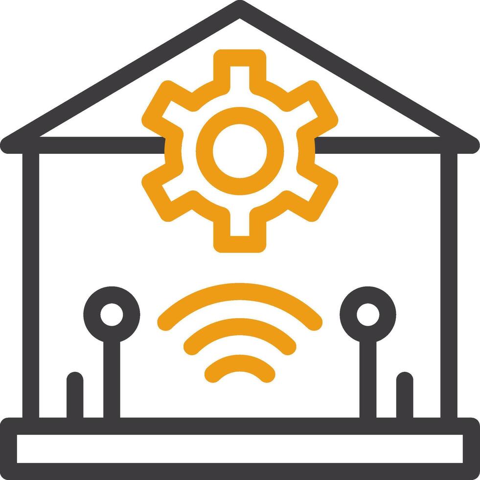 Smart Home Glyph Circle Icon vector