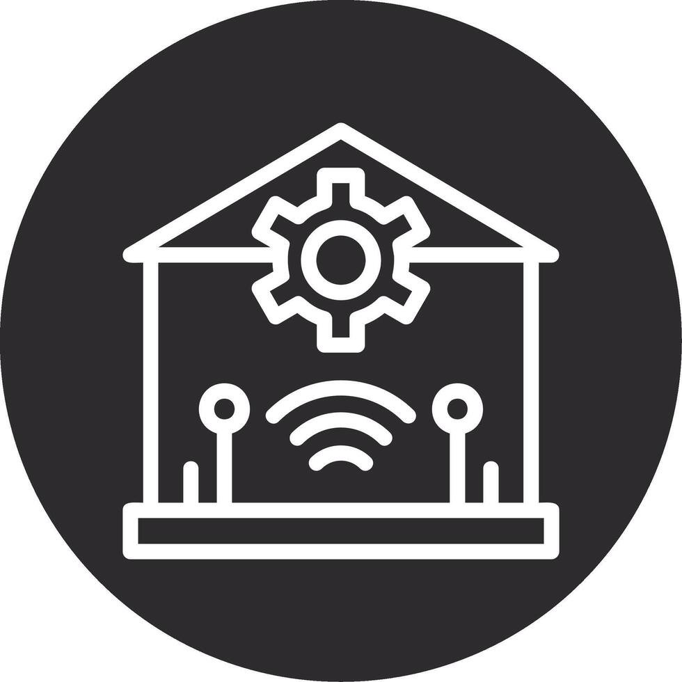 inteligente hogar invertido icono vector