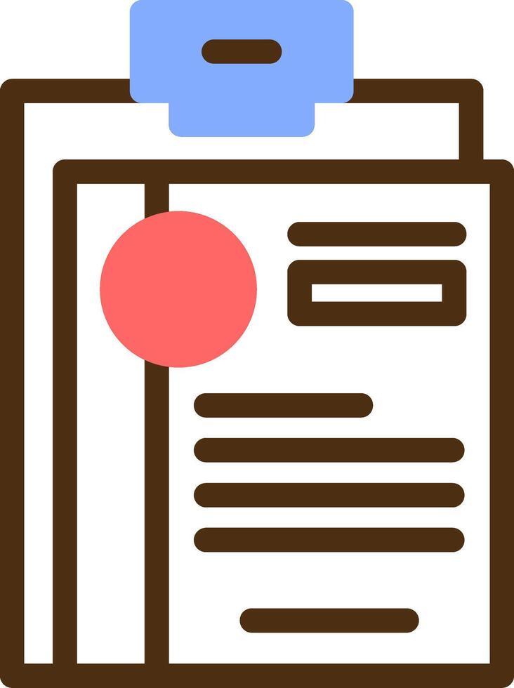 Clipboard with resume Color Filled Icon vector