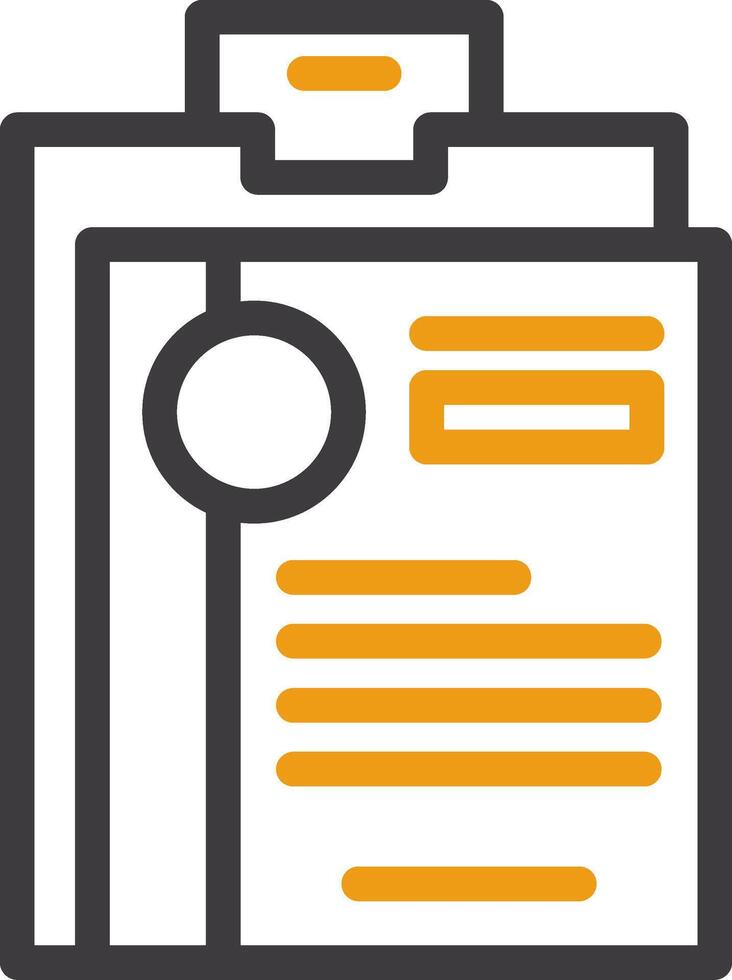 Clipboard with resume Line Circle Icon vector