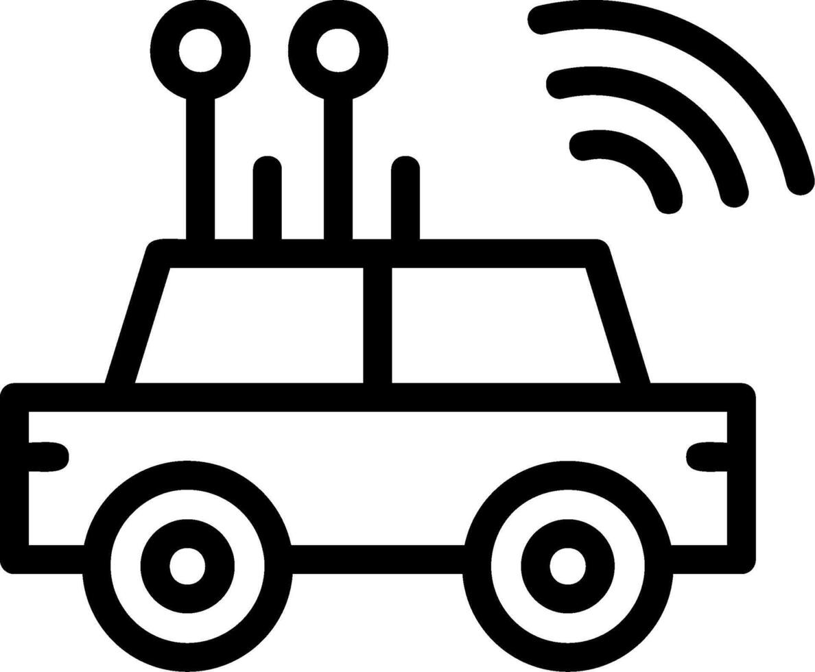 Self-driving Car Line Icon vector