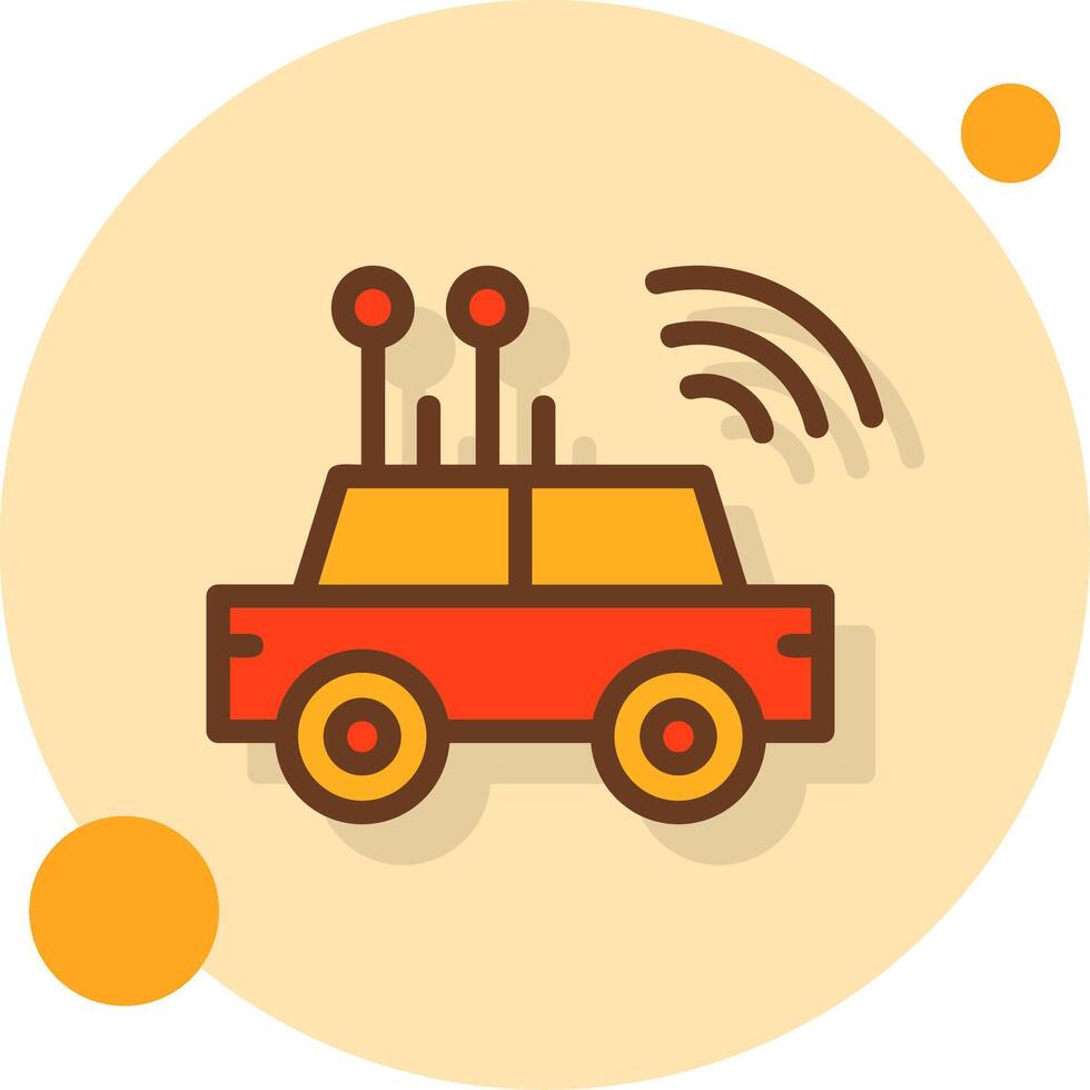 Self-driving Car Filled Shadow Circle Icon vector