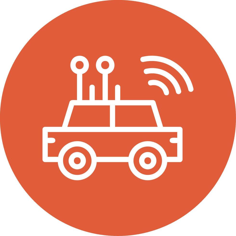 Self-driving Car Outline Circle Icon vector